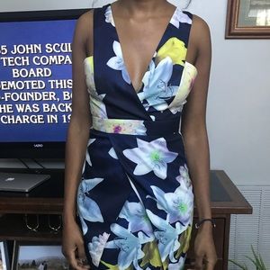 LuLu’s | Be A Dahlia Blue Floral Print Dress